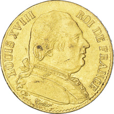 Münze, Frankreich, Louis XVIII, 20 Francs, 1815, Paris, SS+, Gold, KM:706.1