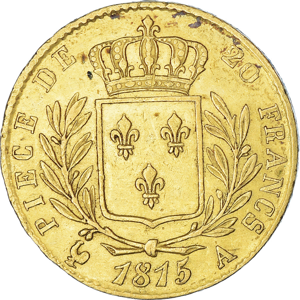 Münze, Frankreich, Louis XVIII, 20 Francs, 1815, Paris, SS+, Gold, KM:706.1