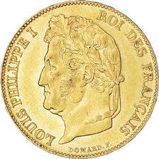 Moeda, França, Louis-Philippe, 20 Francs, 1844, Paris, AU(55-58), Dourado