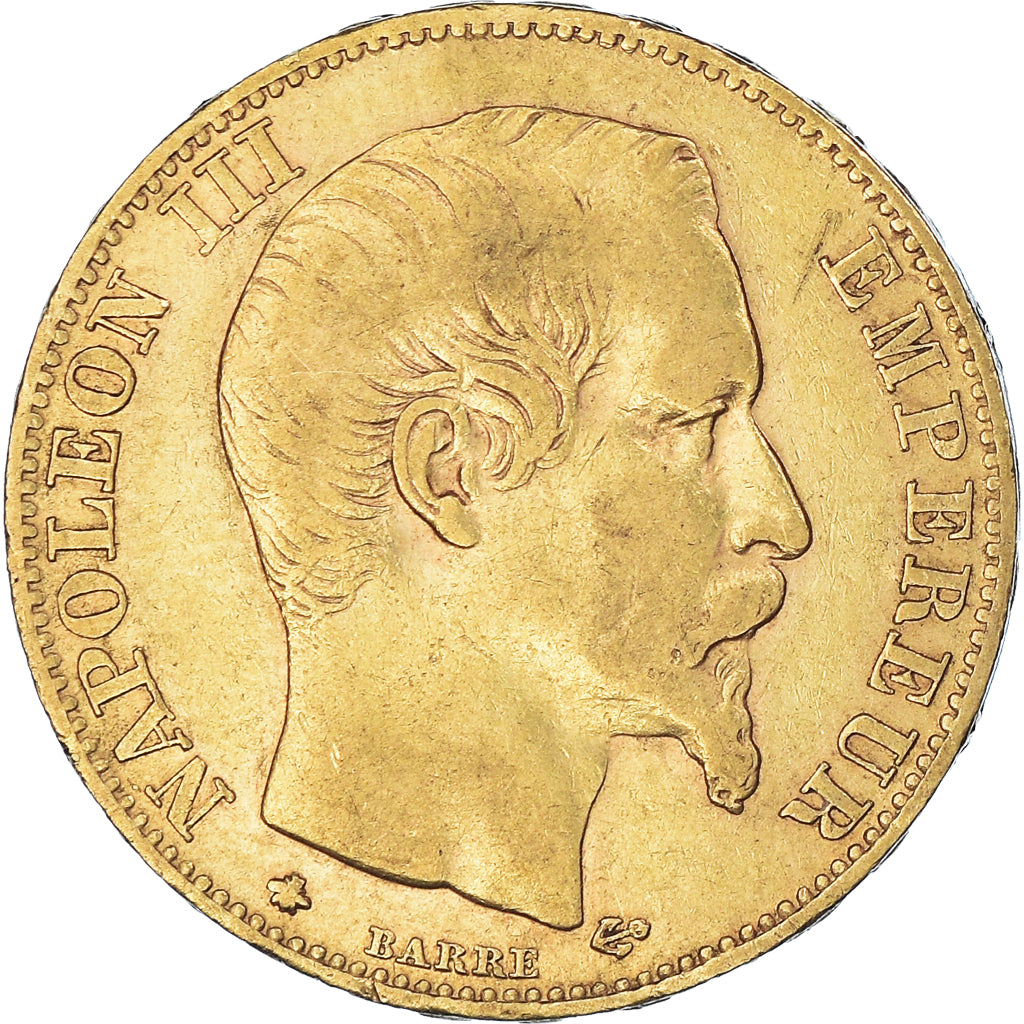 Coin, France, Napoleon III, 20 Francs, 1855, Strasbourg, EF(40-45), Gold