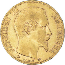 Coin, France, Napoleon III, 20 Francs, 1855, Strasbourg, EF(40-45), Gold