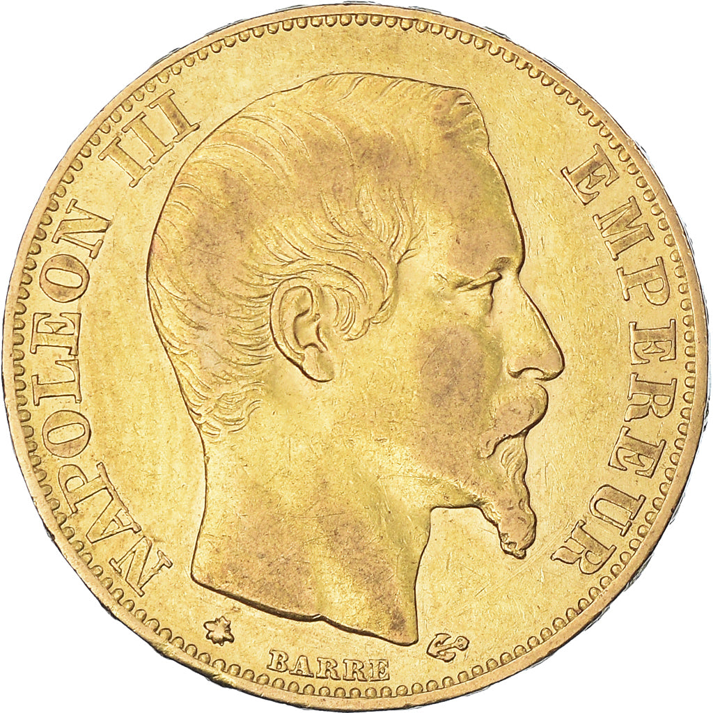 France, Napoleon III, 20 Francs, 1858, Strasbourg, EF(40-45), Gold, KM:781.2