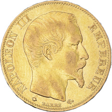 France, Napoleon III, 20 Francs, 1858, Strasbourg, EF(40-45), Gold, KM:781.2