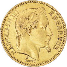 Coin, France, Napoleon III, 20 Francs, 1861, Strasbourg, AU(50-53), Gold