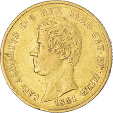 Moeda, ESTADOS ITALIANOS, SARDINIA, Carlo Alberto, 20 Lire, 1841, Genoa, Muito