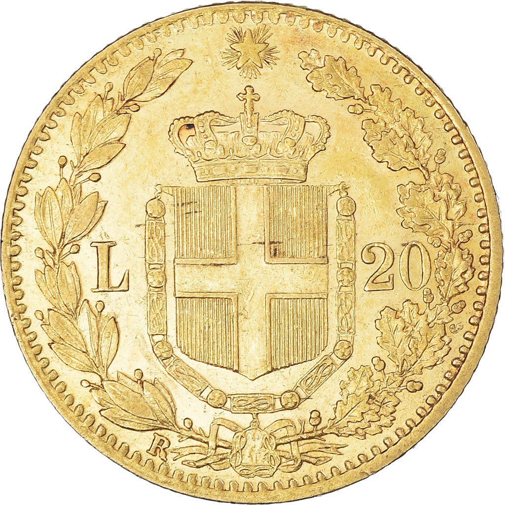 Coin, Italy, Umberto I, 20 Lire, 1880, Rome, MS(63), Gold, KM:21