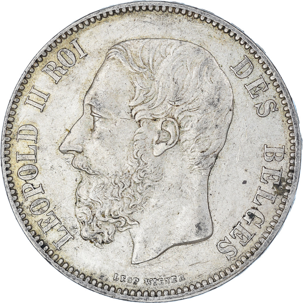 Coin, Belgium, Leopold II, 5 Francs, 5 Frank, 1873, EF(40-45), Silver, KM:24