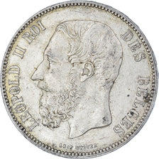 Coin, Belgium, Leopold II, 5 Francs, 5 Frank, 1873, EF(40-45), Silver, KM:24