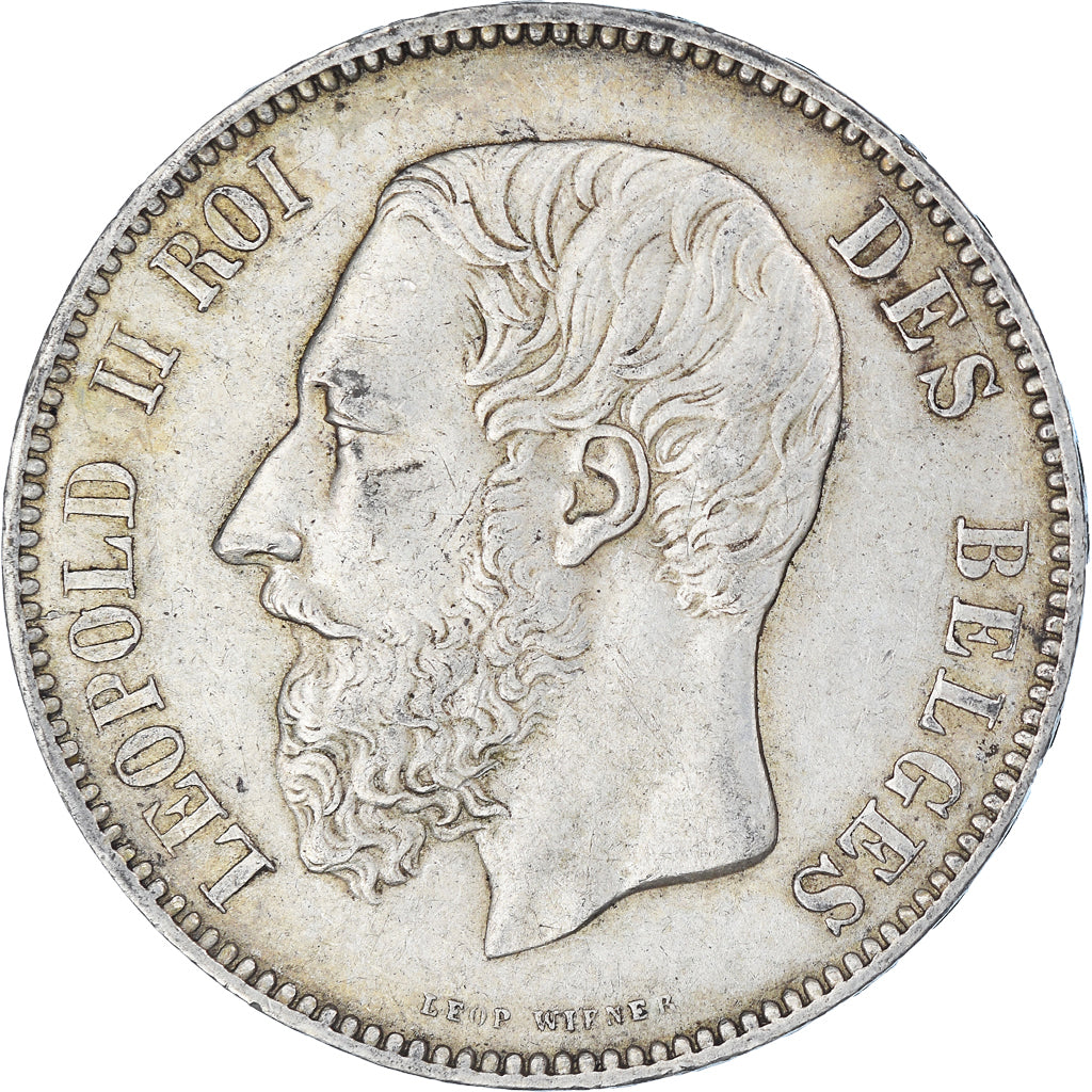 Coin, Belgium, Leopold II, 5 Francs, 5 Frank, 1874, EF(40-45), Silver, KM:24