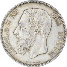 Coin, Belgium, Leopold II, 5 Francs, 5 Frank, 1874, EF(40-45), Silver, KM:24