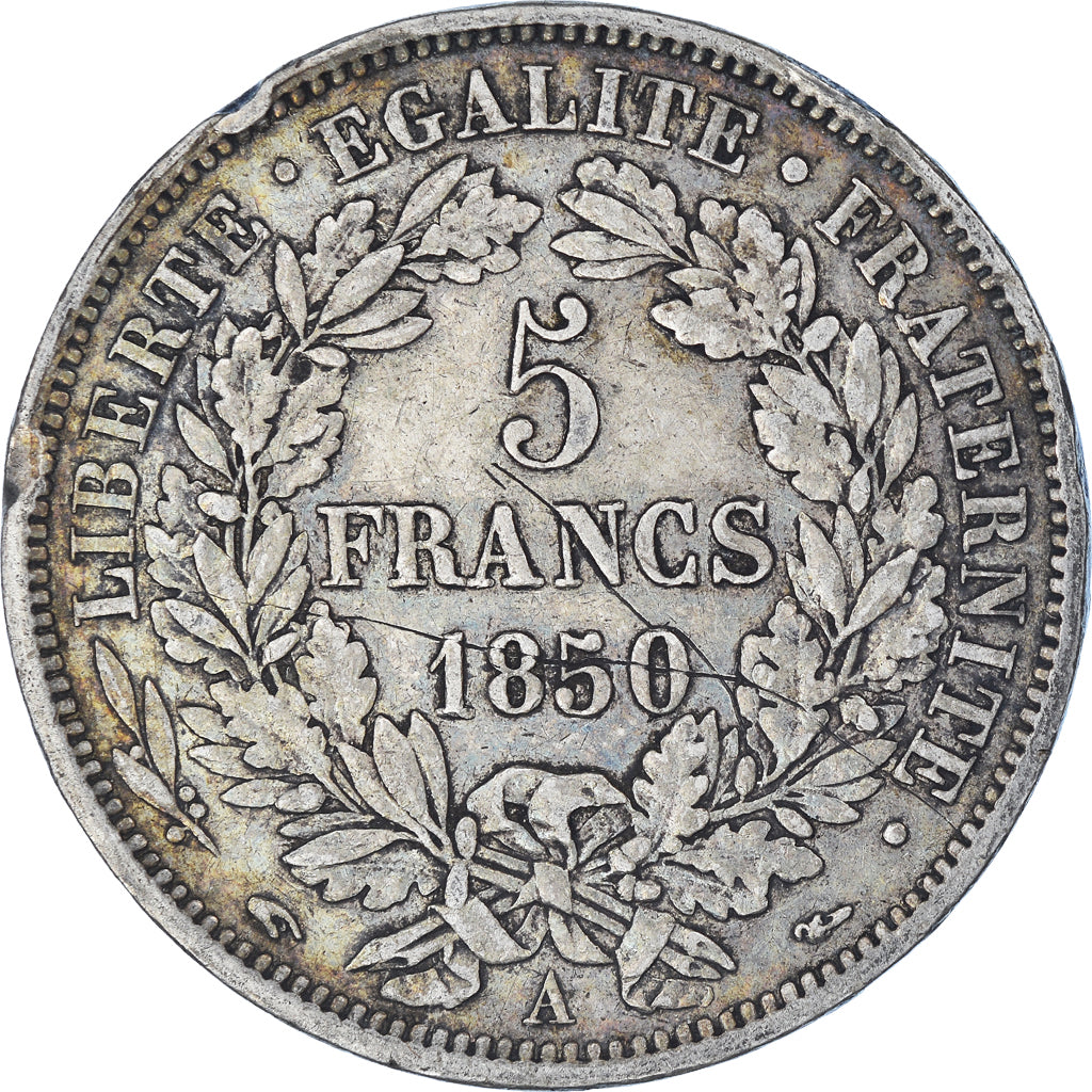 Coin, France, Cérès, 5 Francs, 1850, Paris, VF(30-35), Silver, KM:761.1