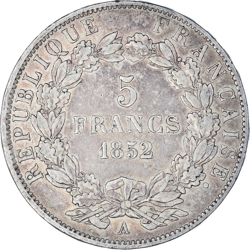 Coin, France, Napoléon III, 5 Francs, 1852, Paris, EF(40-45), Silver, KM:773.1