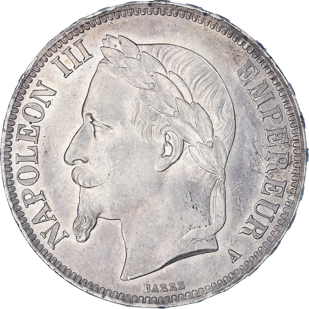 Coin, France, Napoleon III, 5 Francs, 1867, Paris, MS(60-62), Silver, KM:799.1
