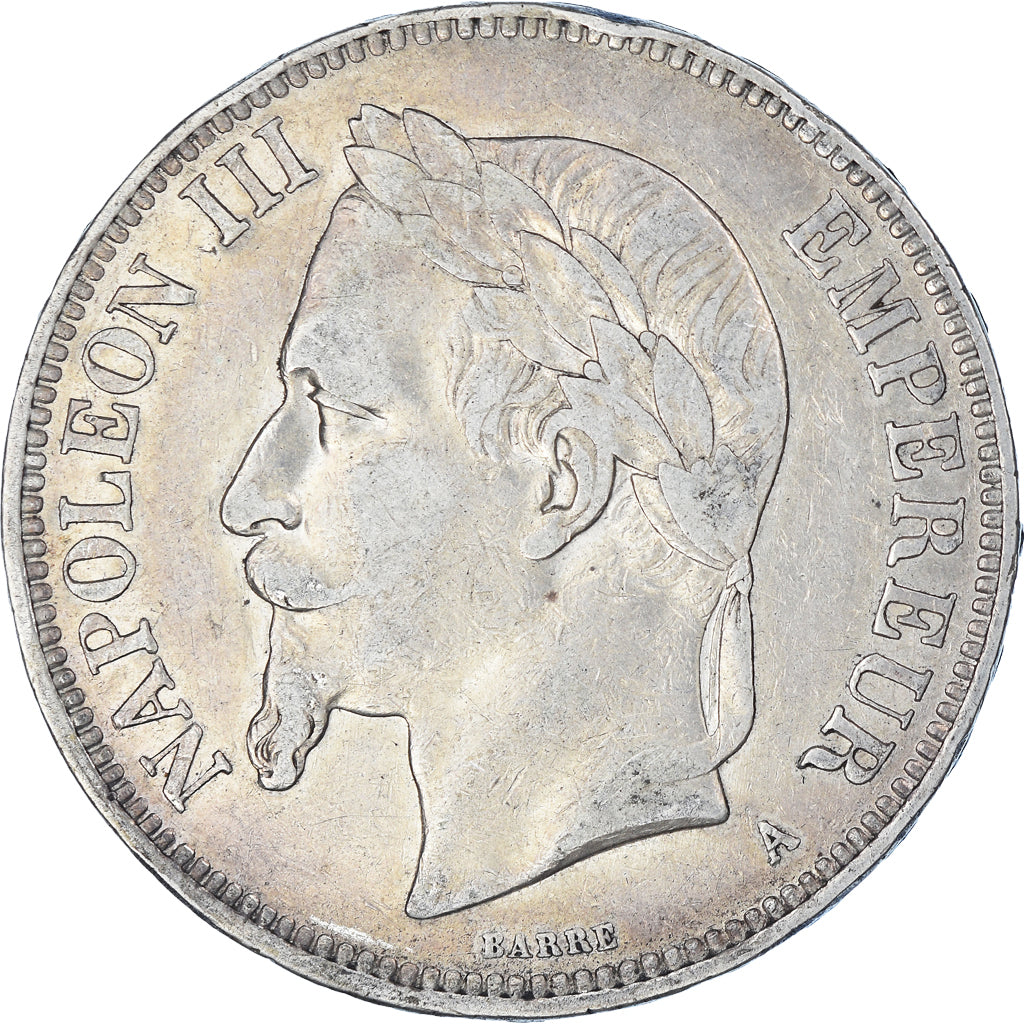 Coin, France, Napoleon III, 5 Francs, 1870, Paris, EF(40-45), Silver, KM:799.1
