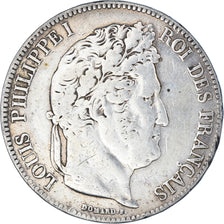 Coin, France, Louis-Philippe, 5 Francs, 1832, Bordeaux, VF(20-25), Silver