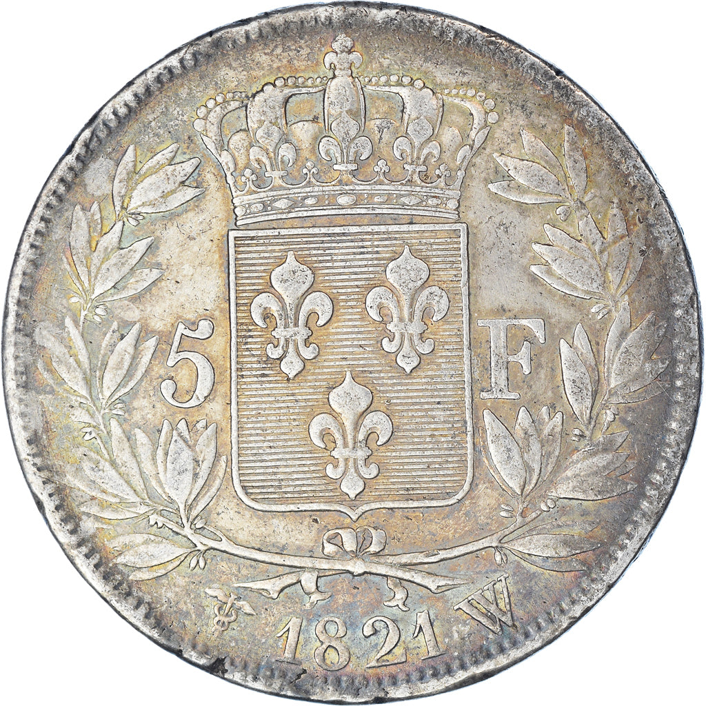 Coin, France, Louis XVIII, 5 Francs, 1821, Lille, EF(40-45), Silver, KM:711.13