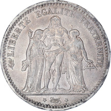 Moeda, França, Hercule, 5 Francs, 1848, Strasbourg, EF(40-45), Prata, KM:756.2