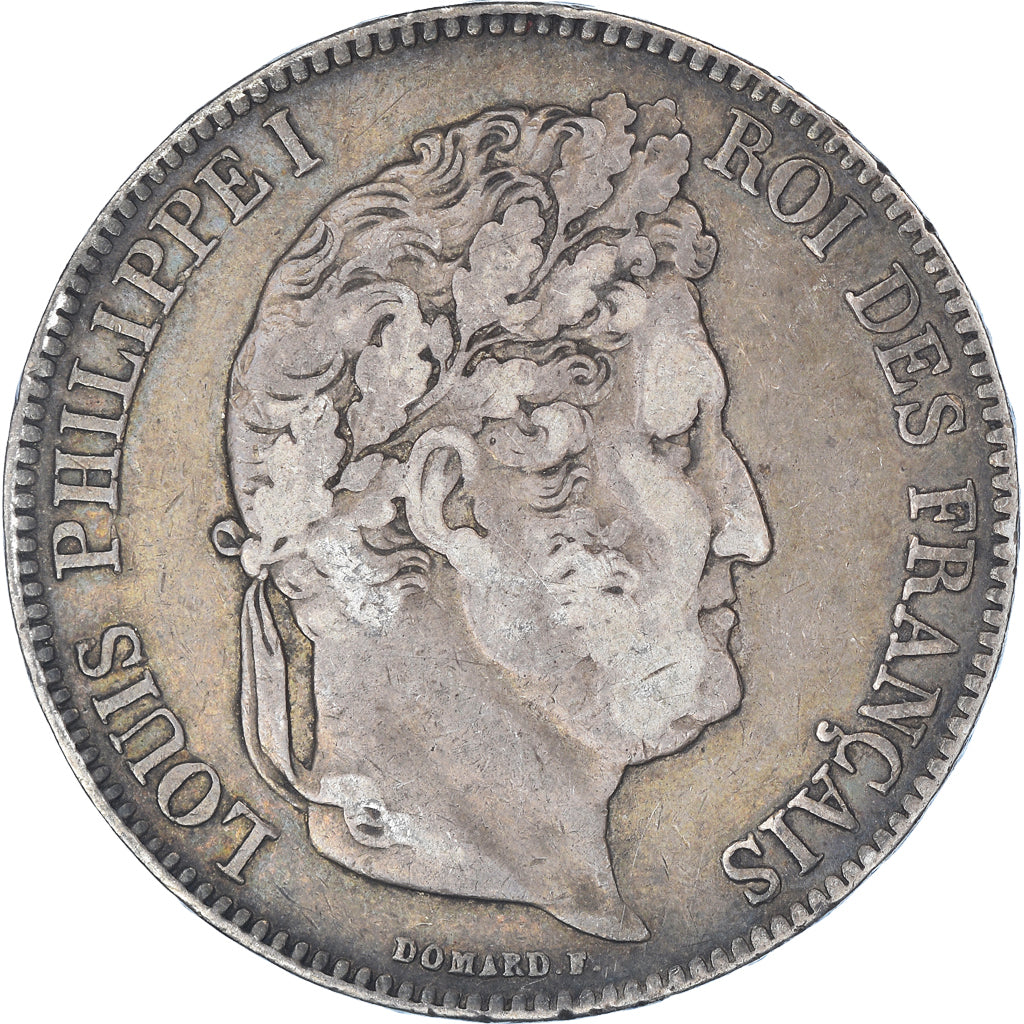 Moneta, Francia, Louis-Philippe, 5 Francs, 1834, Lyon, MB+, Argento, KM:749.4