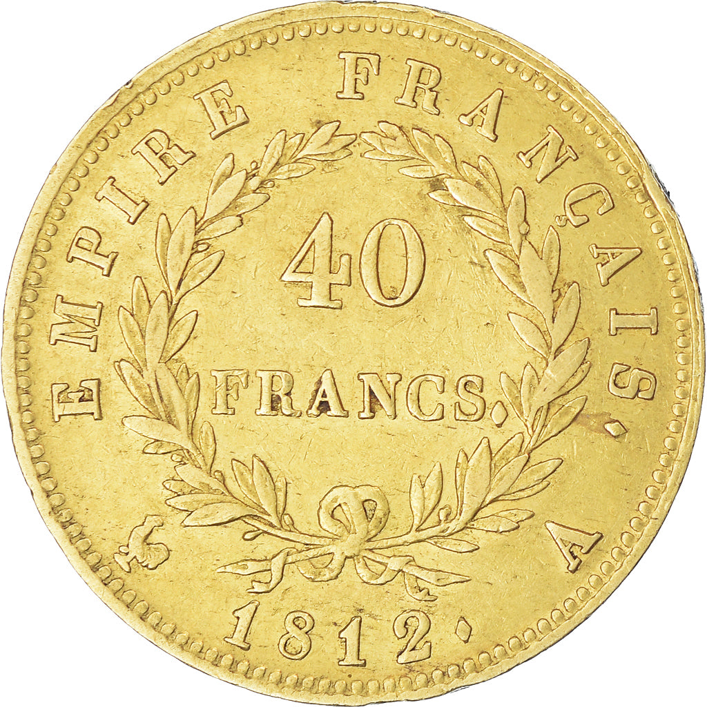 Münze, Frankreich, Napoléon I, 40 Francs, 1812, Paris, S+, Gold, KM:696.1