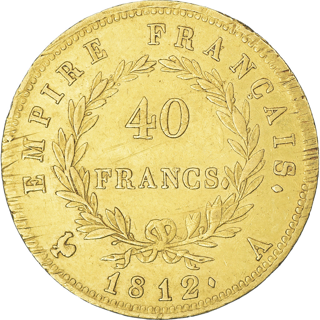 Munten, Frankrijk, Napoléon I, 40 Francs, 1812, Paris, ZF, Goud, KM:696.1