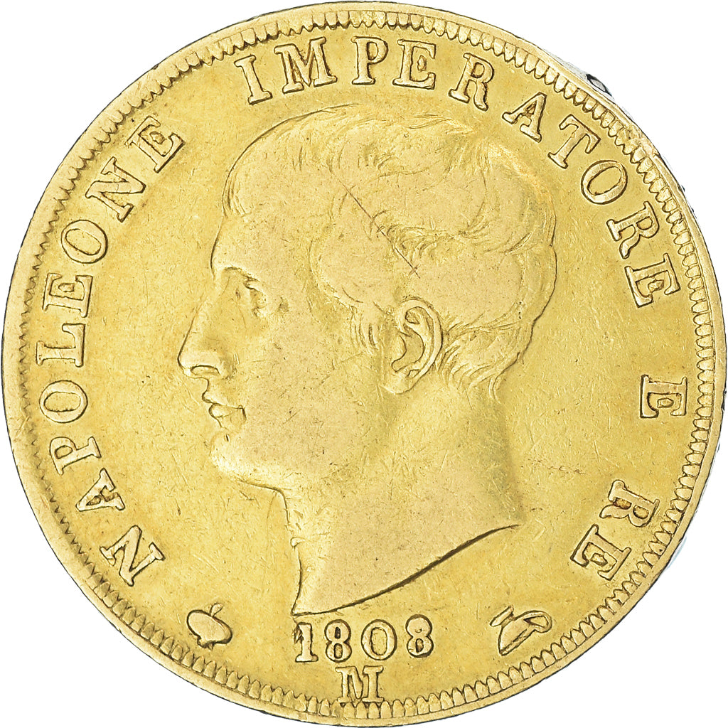 Moneta, STATI ITALIANI, KINGDOM OF NAPOLEON, Napoleon I, 40 Lire, 1808, Milan
