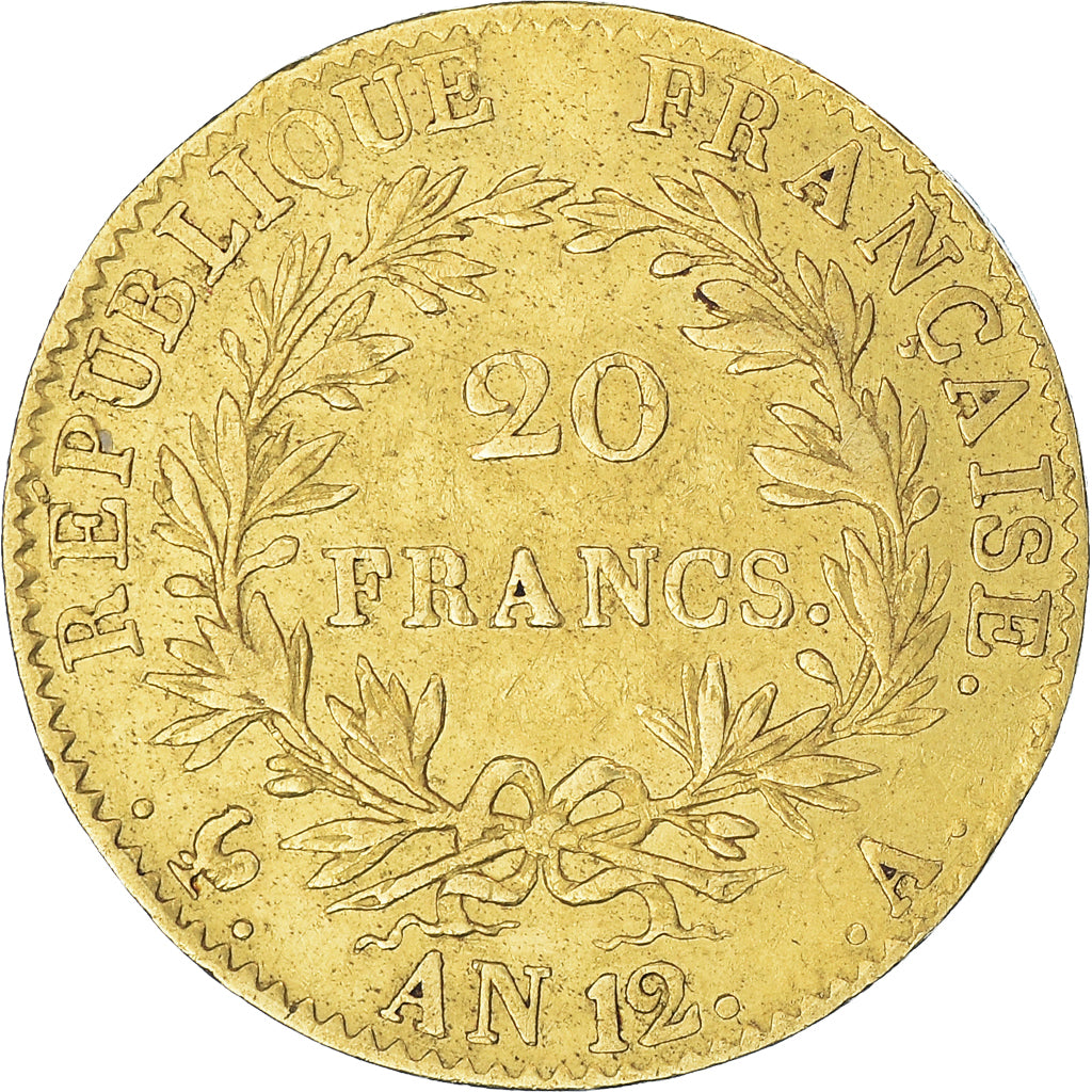 Moneda, Francia, Napoléon I, 20 Francs, An 12, Paris, MBC, Oro, KM:661