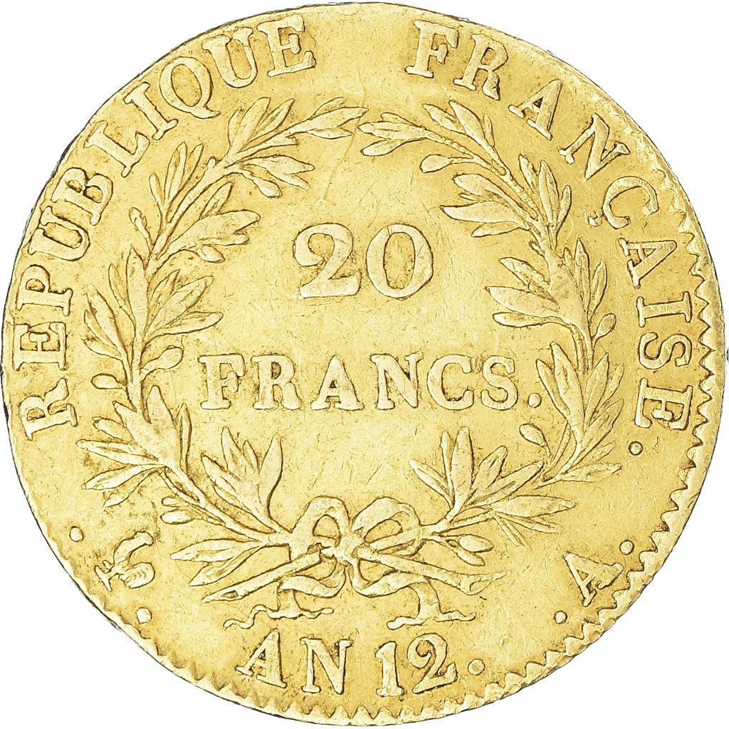 Moneda, Francia, Napoléon I, 20 Francs, An 12, Paris, MBC, Oro, KM:661