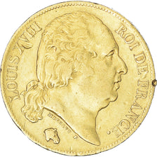 Munten, Frankrijk, Louis XVIII, 20 Francs, 1819, Paris, ZF, Goud, KM:712.1