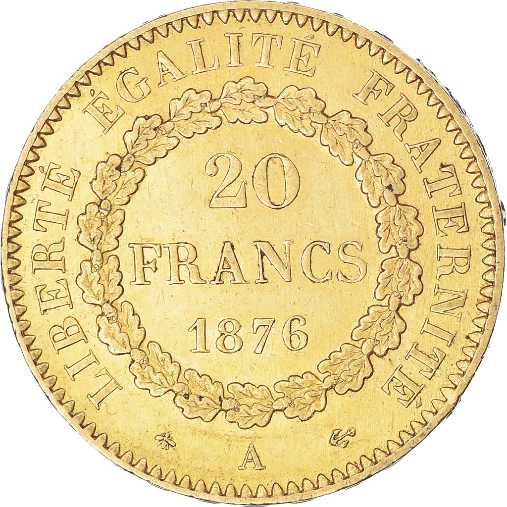 Moneda, Francia, Génie, 20 Francs, 1876, Paris, EBC, Oro, KM:825, Gadoury:1063
