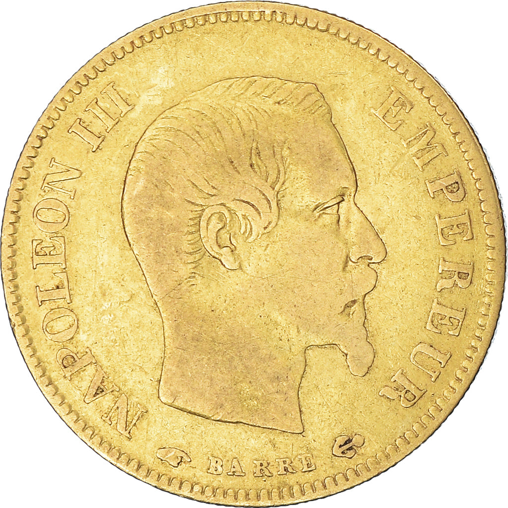 Moneta, Francja, Napoleon III, Napoléon III, 10 Francs, 1857, Paris, VF(30-35)