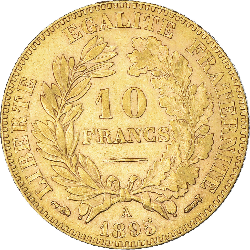 Munten, Frankrijk, Cérès, 10 Francs, 1895, Paris, ZF+, Goud, KM:830