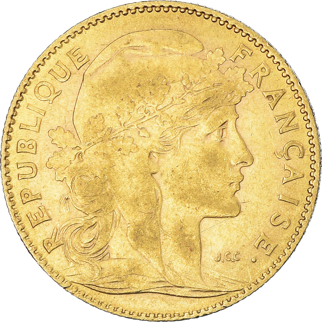 Moneda, Francia, Marianne, 10 Francs, 1899, Paris, MBC+, Oro, KM:846