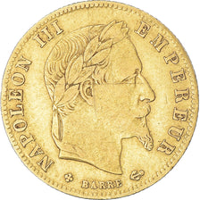 Moneda, Francia, Napoleon III, 5 Francs, 1863, Strasbourg, BC+, Oro, KM:803.2