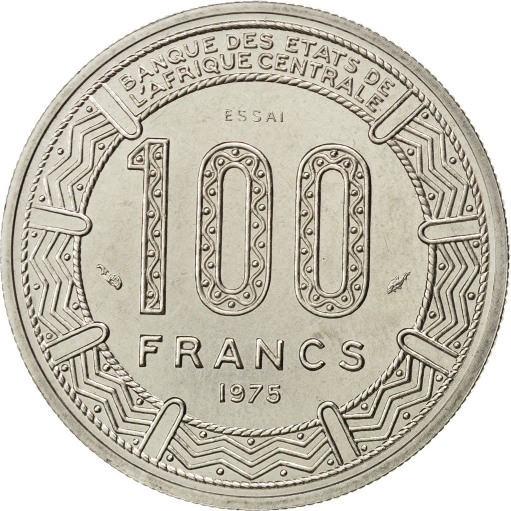 CONGO REPUBLIC, 100 Francs, 1975, Paris, KM #E3, MS(63), Nickel, 6.94