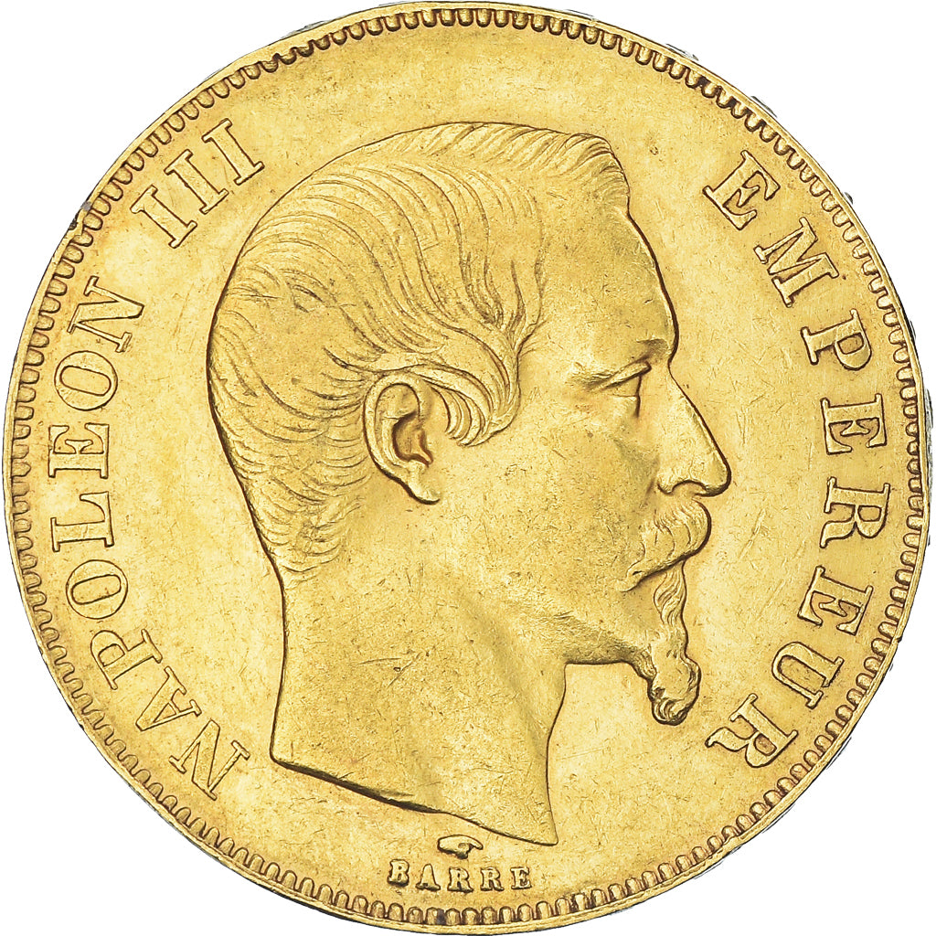 Moneda, Francia, Napoleon III, 50 Francs, 1859, Paris, MBC, Oro, KM:785.1