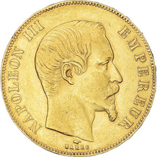 Moneda, Francia, Napoleon III, 50 Francs, 1859, Paris, MBC, Oro, KM:785.1