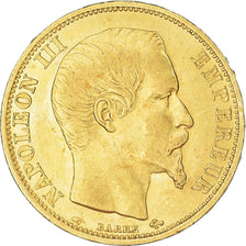 Moneda, Francia, Napoleon III, 20 Francs, 1860, Paris, MBC+, Oro, KM:781.2