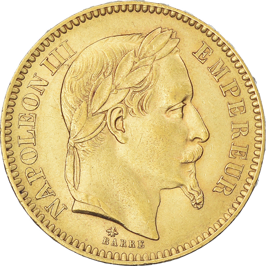 Moeda, França, Napoleon III, 20 Francs, 1863, Paris, AU(50-53), Dourado