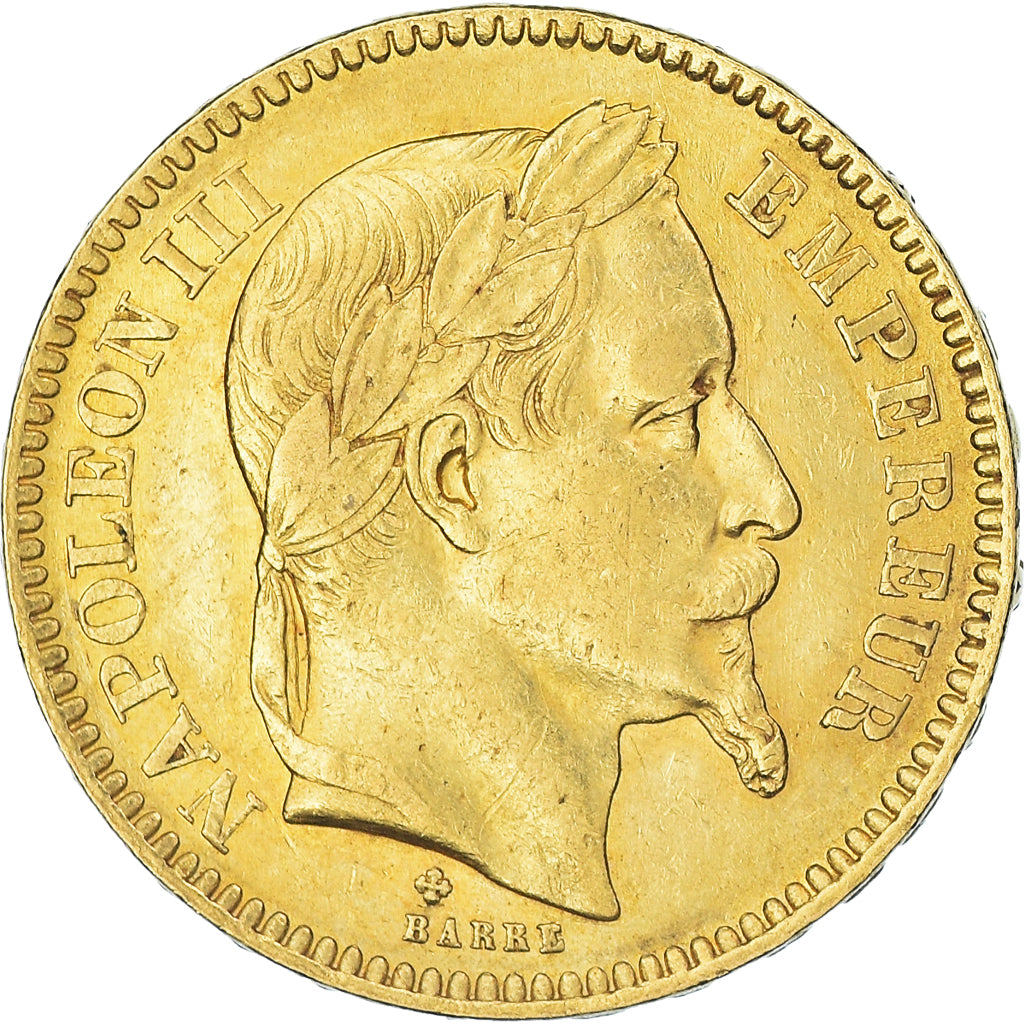 Moeda, França, Napoleon III, 20 Francs, 1861, Strasbourg, EF(40-45), Dourado