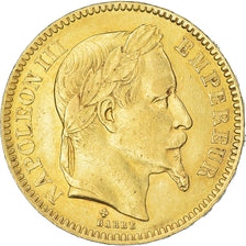 Moeda, França, Napoleon III, 20 Francs, 1861, Strasbourg, EF(40-45), Dourado