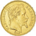 Moneda, Francia, Napoleon III, 20 Francs, 1865, Strasbourg, MBC+, Oro, KM:801.2