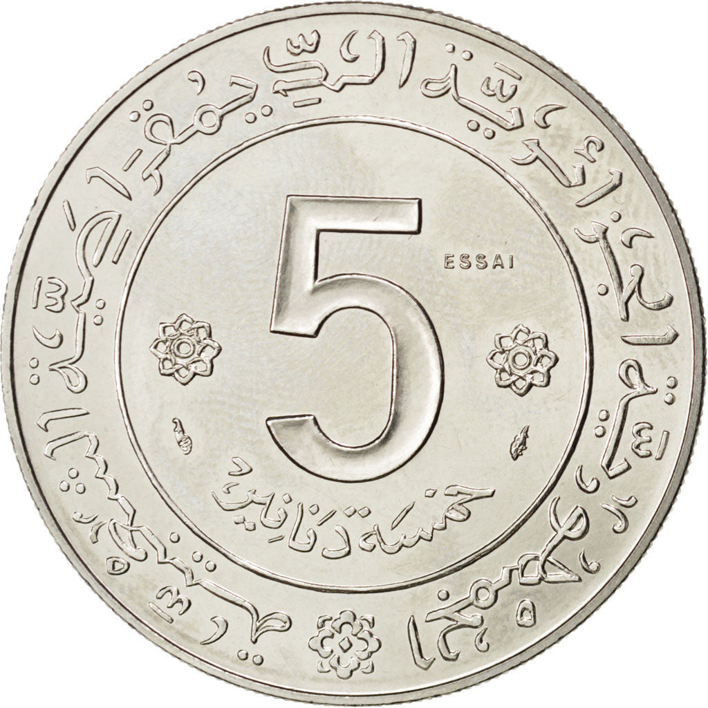 Coin, Algeria, 5 Dinars, 1974, Paris, MS(63), Nickel, KM:E6