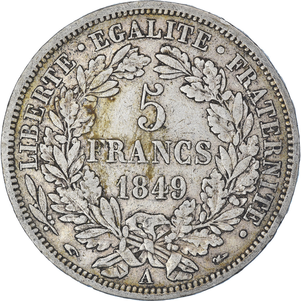 Coin, France, Cérès, 5 Francs, 1849, Paris, VF(30-35), Silver, KM:761.1