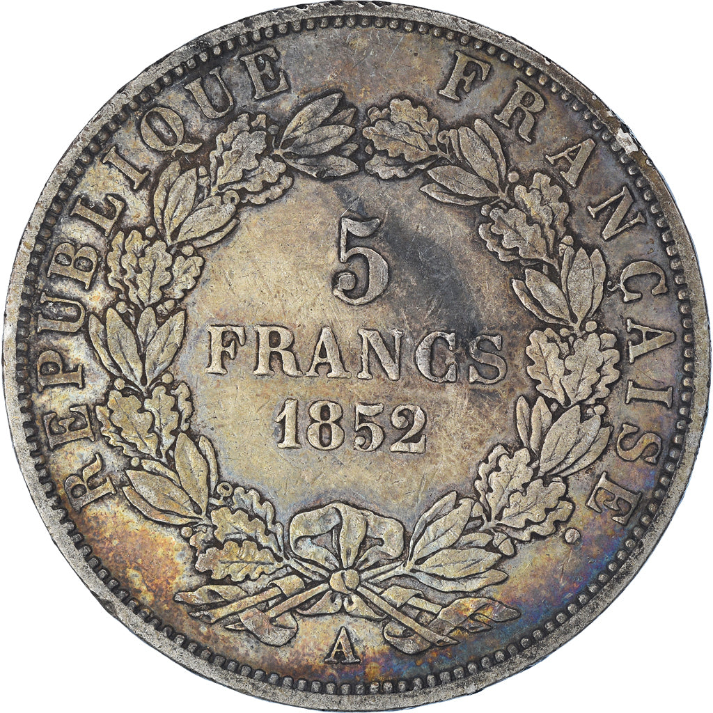 Munten, Frankrijk, Napoléon III, 5 Francs, 1852, Paris, FR, Zilver, KM:773.1