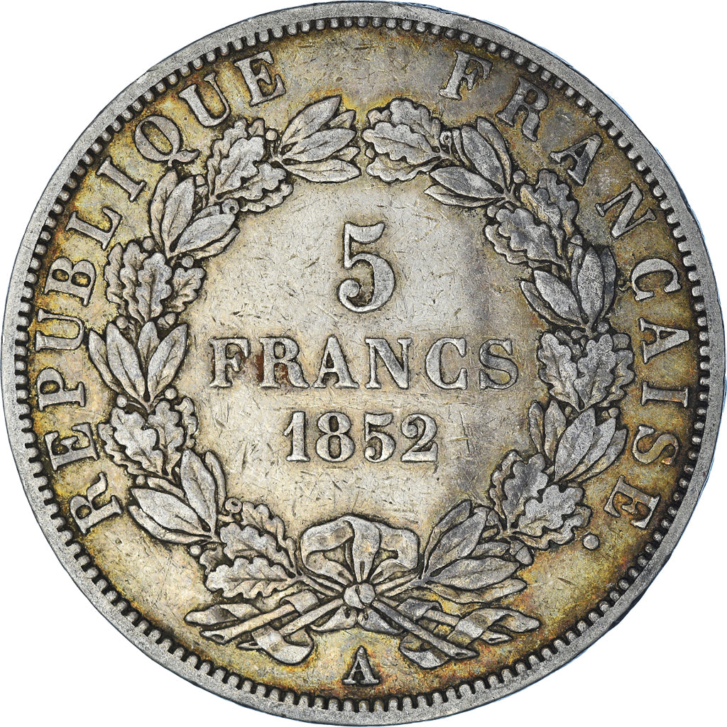 Münze, Frankreich, Napoléon III, 5 Francs, 1852, Paris, S, Silber, KM:773.1