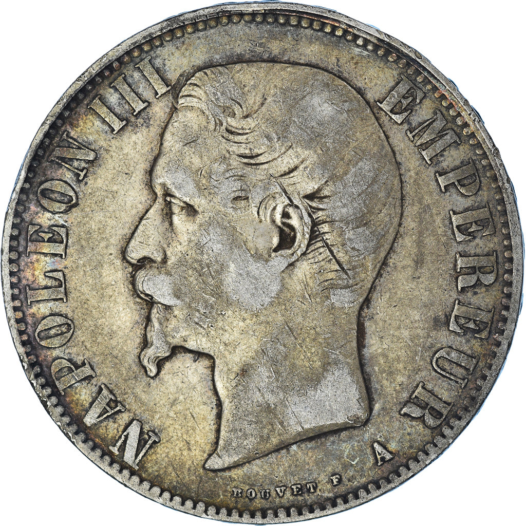 Munten, Frankrijk, Napoleon III, 5 Francs, 1856, Paris, FR, Zilver, KM:782.1