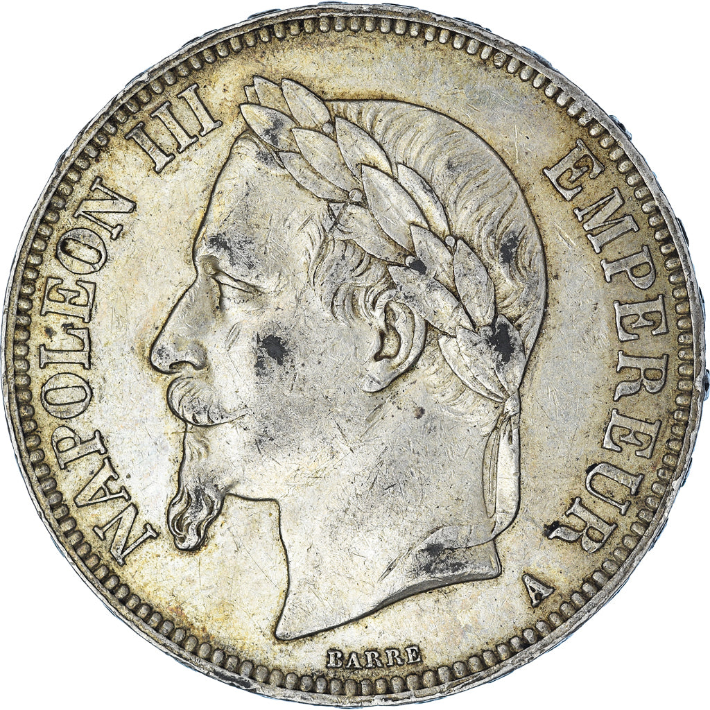 Coin, France, Napoleon III, 5 Francs, 1868, Paris, EF(40-45), Silver, KM:799.1