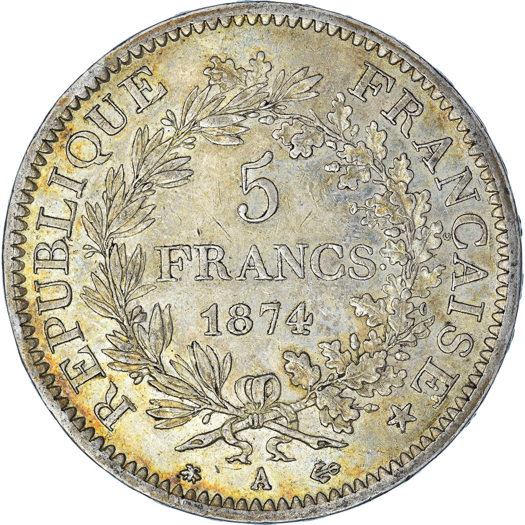Coin, France, Hercule, 5 Francs, 1874, Paris, EF(40-45), Silver, KM:820.1