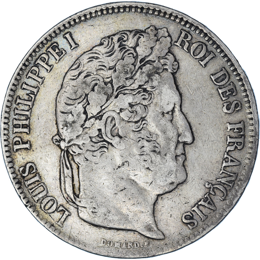 Coin, France, Louis-Philippe, 5 Francs, 1832, Lyon, VF(30-35), Silver, KM:749.4