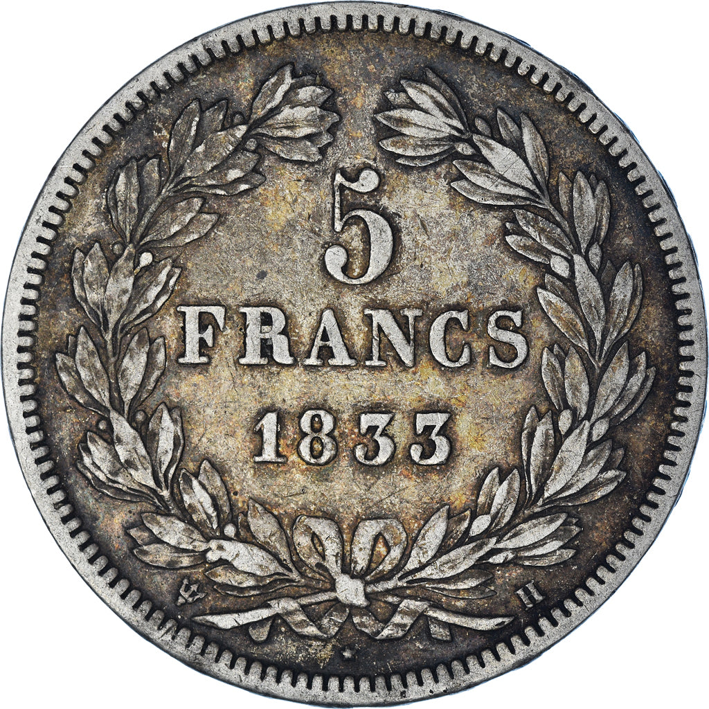 Coin, France, Louis-Philippe, 5 Francs, 1833, La Rochelle, VF(30-35), Silver
